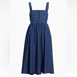 NWT Reformation Tagliatelle Denim Midi-Dress